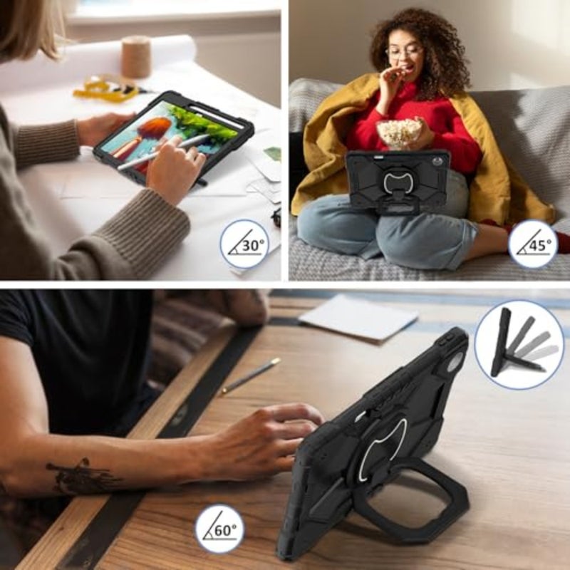 Compatible with Samsung Galaxy Tab A9/A11 8.7" Protective kids Tablet Case سامسونج جالاكسي تاب A11 Tablet Case, Heavy Duty Shockproof Protective Tablet Case/360 Rotating Folding Stand/Pencil Holder - Image 4