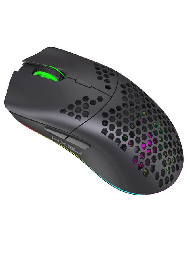 ماوس ألعاب لاسلكي 2.4 جيجا بتصميم مريح مزود بإضاءة متعددة الألوان RGB مع مستقبل نانو - Image 2