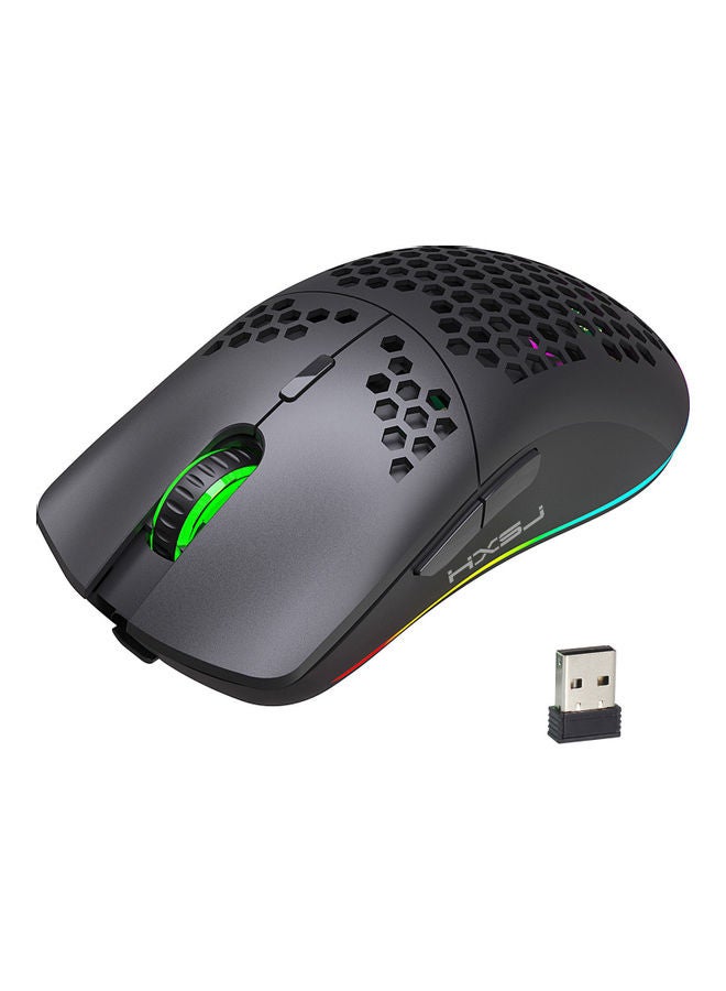 ماوس ألعاب لاسلكي 2.4 جيجا بتصميم مريح مزود بإضاءة متعددة الألوان RGB مع مستقبل نانو - Image 1