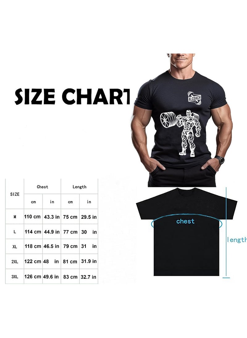 ALCOACH Men's Oversize T-shirt - ALCOACH - NEVER GIVE UP  Printed for exercise, gym and bodybuilding  - Image 5