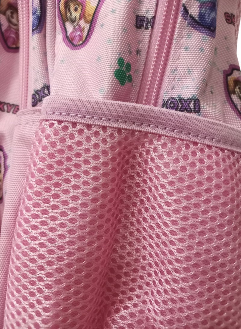 باو بترول حقيبة ظهر باو باترول متدحرجة، باللون الوردي، مع مطبوعات شخصية سكاي وإيفرست، الحجم: 14 بوصة - Image 4