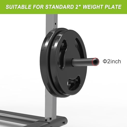 Kipika Weight Plate Holder for 3x3 Power Rack - Heavy Duty Steel Storage Rack for Olympic 2" Weight Plates - Fits 3x3 Power Rack with 1" or 5/8" Hole - Holds up to 300 lbs. per Rack - Set of 2 - Image 3