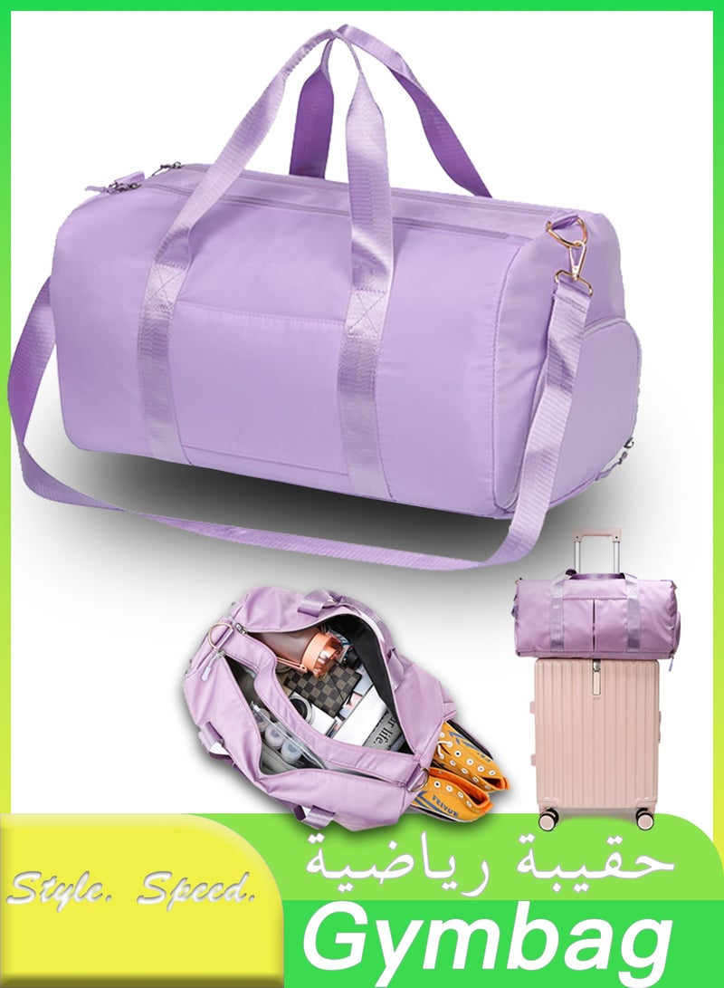 Large Travel Duffel Bag – Weekender Duffle with Zipper, Water-Resistant Overnight Bag for Men and Women, Gym or Travel Use, Purple  - Image 1