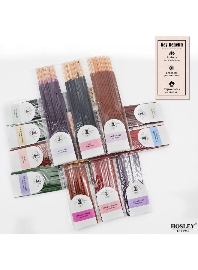 Hosley Aromatherapy 480 Pack Incense Sticks Lavender Eucalyptus Mint Sandalwood Sweet Pea Jasmine Tropical Mist Apple Cinnamon Fresh Bamboo Dragon's Blood Myrrh Lavender Lilac Hills, and Frankincense - Image 5