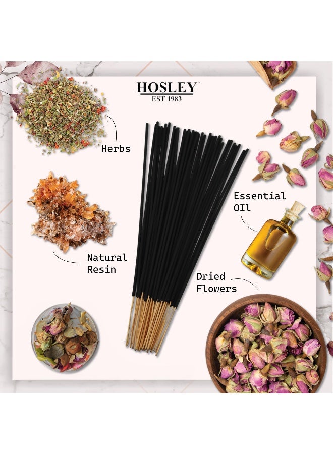 Hosley Aromatherapy 480 Pack Incense Sticks Lavender Eucalyptus Mint Sandalwood Sweet Pea Jasmine Tropical Mist Apple Cinnamon Fresh Bamboo Dragon's Blood Myrrh Lavender Lilac Hills, and Frankincense - Image 4