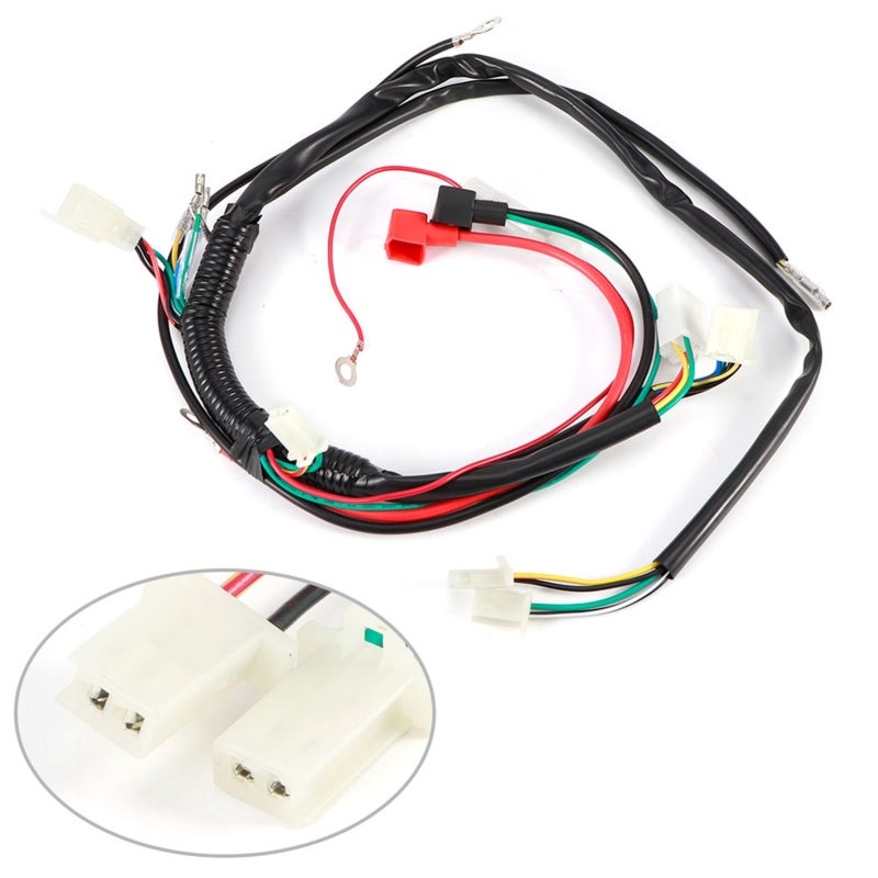 Electric Engine Start Wiring Loom Harness - Universal Fit For 47cc To 125cc Engines, CDI Starter Motor Battery Connection For Pit Bike Motorcycle ATV Quad - Image 1