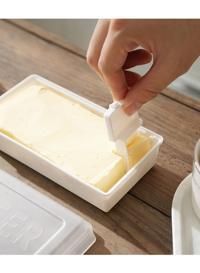هومستر صندوق قاطع زبدة مع مقسم جبن المطبخ حاوية تخزين، صندوق قطع كمي بحجم 10 جم مع ناشر، منظم حافظة زبدة الخبز محكمة الغلق، تصميم مدمج مضاد للأودور - Image 1