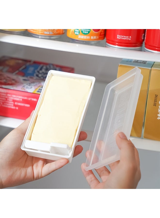 هومستر صندوق قاطع زبدة مع مقسم جبن المطبخ حاوية تخزين، صندوق قطع كمي بحجم 10 جم مع ناشر، منظم حافظة زبدة الخبز محكمة الغلق، تصميم مدمج مضاد للأودور - Image 3