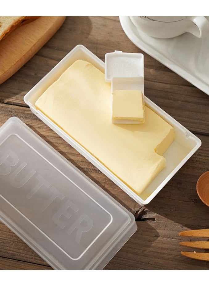 هومستر صندوق قاطع زبدة مع مقسم جبن المطبخ حاوية تخزين، صندوق قطع كمي بحجم 10 جم مع ناشر، منظم حافظة زبدة الخبز محكمة الغلق، تصميم مدمج مضاد للأودور - Image 2