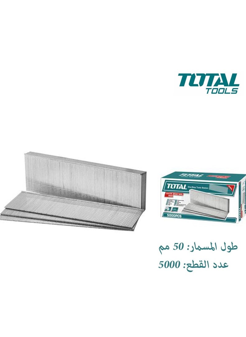 TOTAL - Total Heavy Duty 18GA  Brad Nails 50mm | 5000pcs Color Box | Crown Staples Combo Kit GA18 1.25x1.0mm for Staple Guns - Image 1