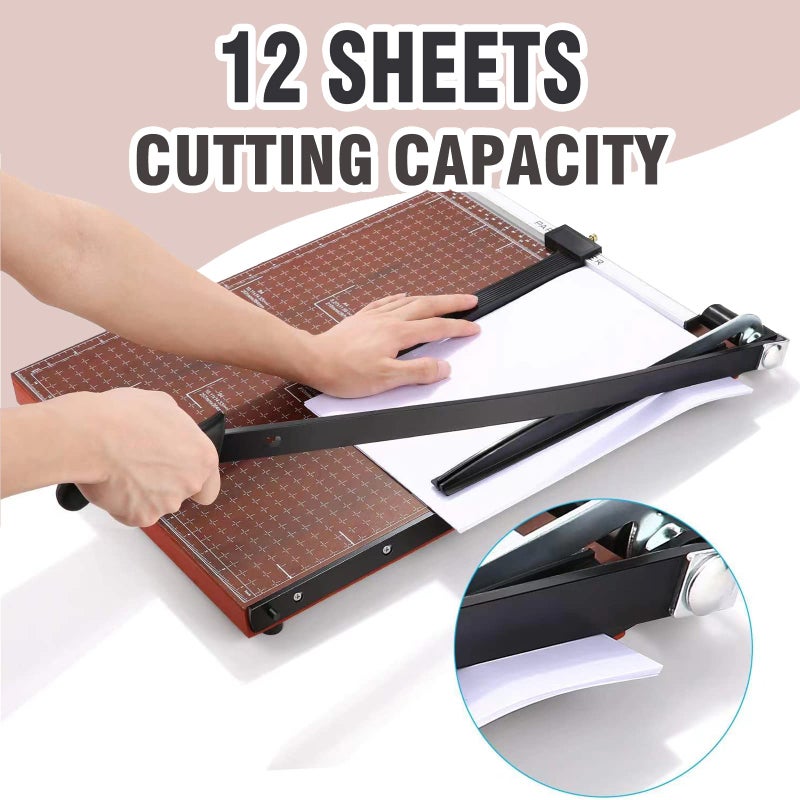 Homdox Paper Cutter Heavy Duty 18" Cut Length Professional Large Paper Cutter 12-Sheet Capacity Guillotine Paper Cutter for Cardstock, Safety, Efficience, Wide Use for Office, School, Home (A2-A7) - Image 4