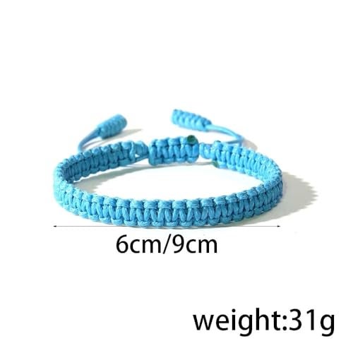 BLUE DROP Boho Surfer Bracelets Handmade Knitted String Rope Braided Adjustable Summer Friendship Yoga Kabbalah Protection Lucky Friendship Bracelets For Couple Women Men Waterproof Beach Jewelry - Green - Image 2