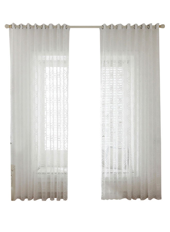Loquat 2-Panel Sheer Voile Window Curtain Set With Ring Rod White 39 x 51inch - Image 1
