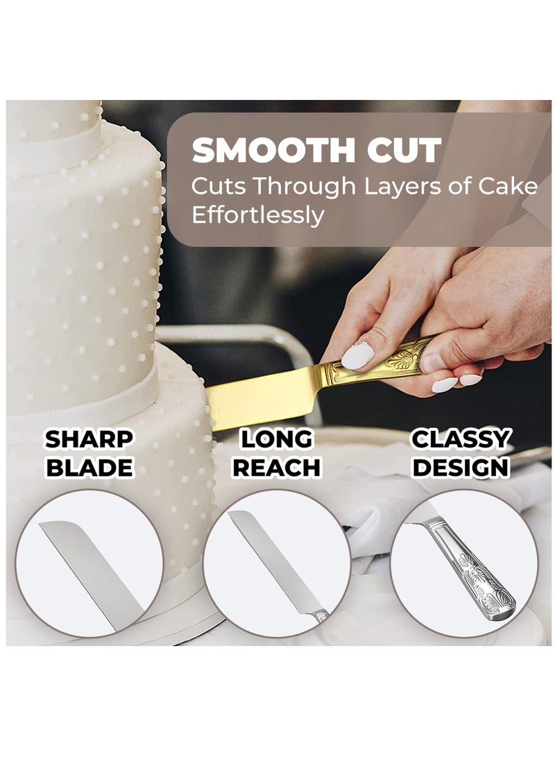 SOLARAE Set of 2 Rustic Wedding Cake Knife and Serving Set Wedding Cake Knife Serving, Rustic Wedding Cake Knife Set for Parties Weddings Birthdays Anniversaries - Image 3