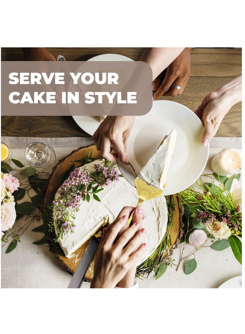 SOLARAE Set of 2 Rustic Wedding Cake Knife and Serving Set Wedding Cake Knife Serving, Rustic Wedding Cake Knife Set for Parties Weddings Birthdays Anniversaries - Image 2