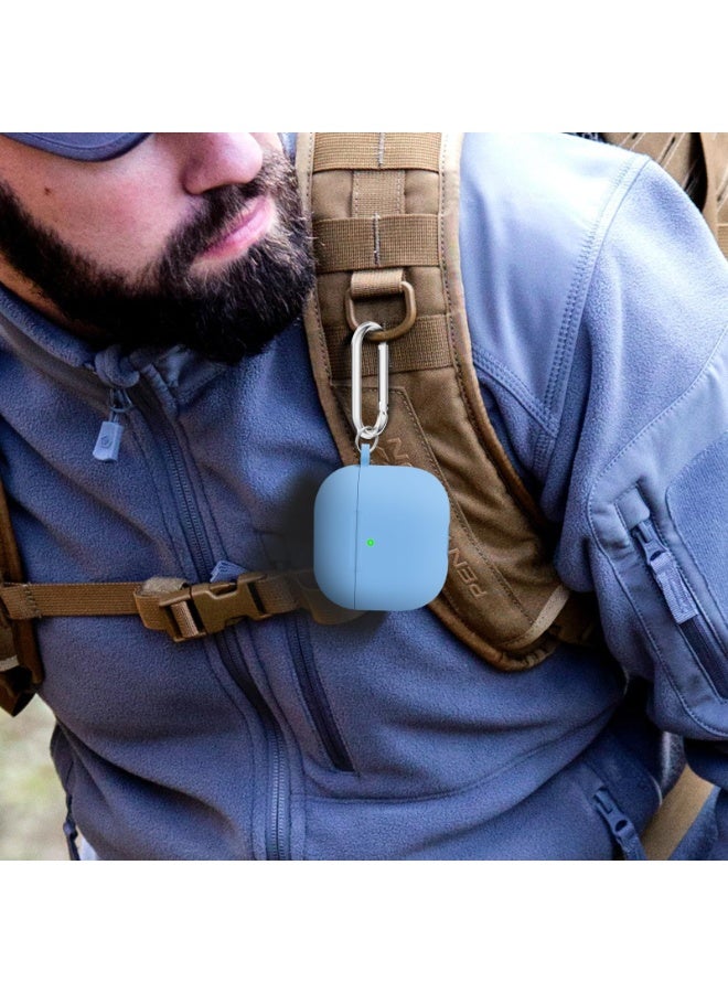 ANYOGRO for AirPods 4 Case Cover 2024 with Cleaner Kit,Soft Silicone Protective Case for Apple AirPods 4th Generation Case for travel or daily commutes, Accessories with Keychain-Sky blue - Image 4