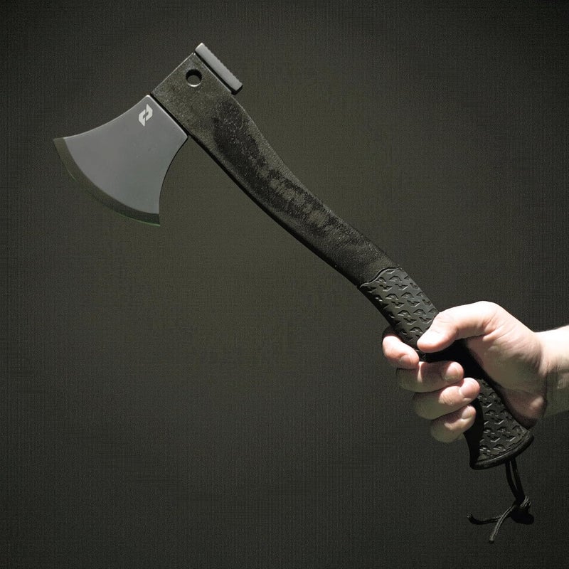 SCHRADE Bedrock Magnum 15.7in Survival Axe with 4.2in Stainless Steel Blade and TPR Rubber Handle for Outdoor Survival - Image 1