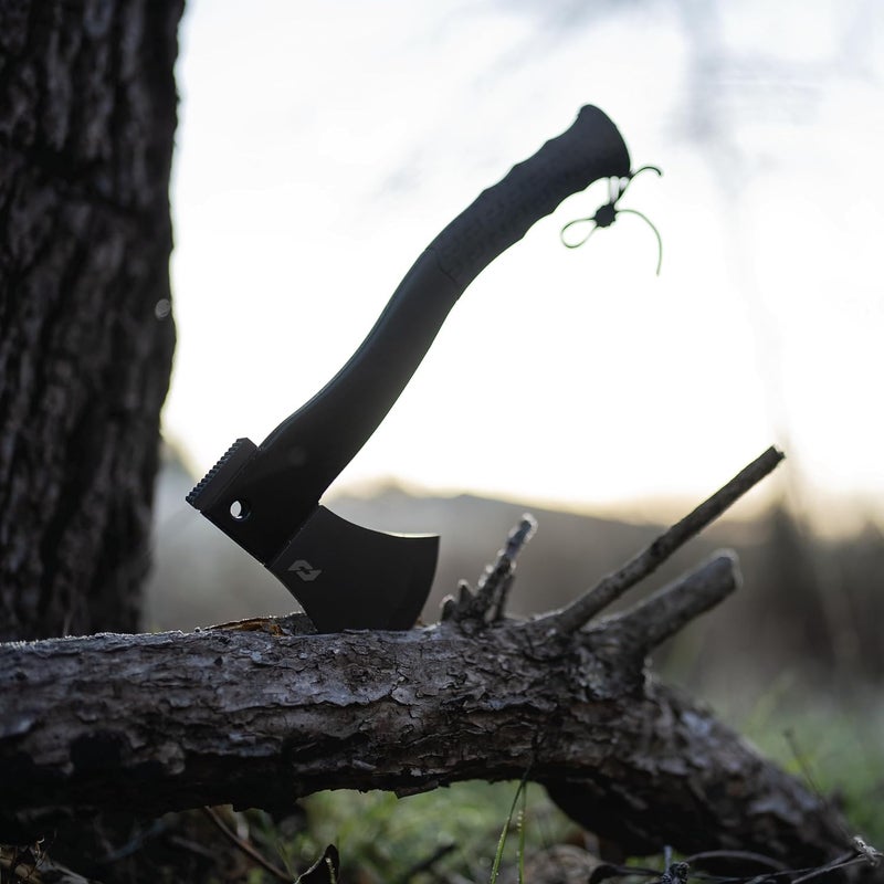 SCHRADE Bedrock Magnum 15.7in Survival Axe with 4.2in Stainless Steel Blade and TPR Rubber Handle for Outdoor Survival - Image 2