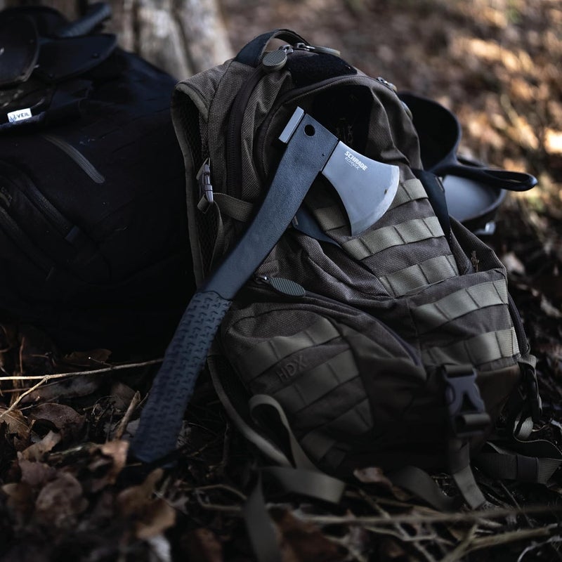 SCHRADE Bedrock Magnum 15.7in Survival Axe with 4.2in Stainless Steel Blade and TPR Rubber Handle for Outdoor Survival - Image 3