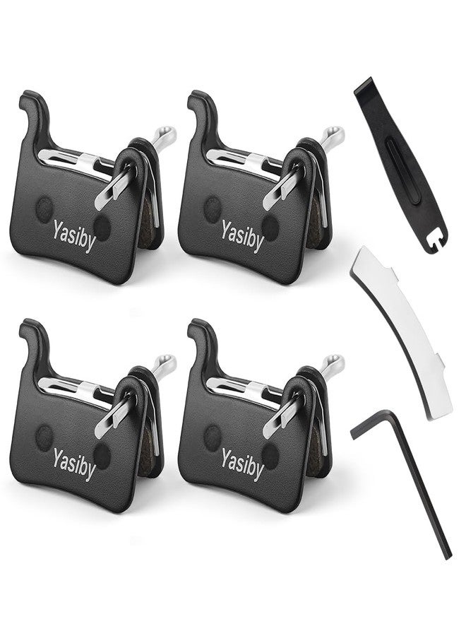Yasiby Bike Brake Pads, 4 Pairs Disc Brake Pads High-Performance with Installation Tools, Premium Semi-Metallic & Organic Resin Bicycle Brake Pads Mountain Bike for Shimano Deore XT SLX Hone Alfine Saint - Image 1