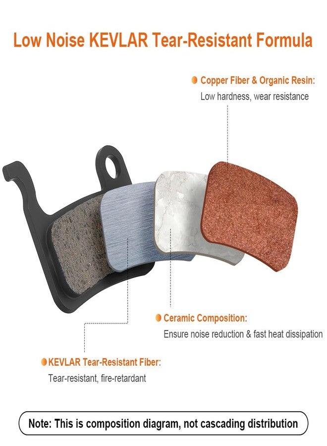 Yasiby Bike Brake Pads, 4 Pairs Disc Brake Pads High-Performance with Installation Tools, Premium Semi-Metallic & Organic Resin Bicycle Brake Pads Mountain Bike for Shimano Deore XT SLX Hone Alfine Saint - Image 3