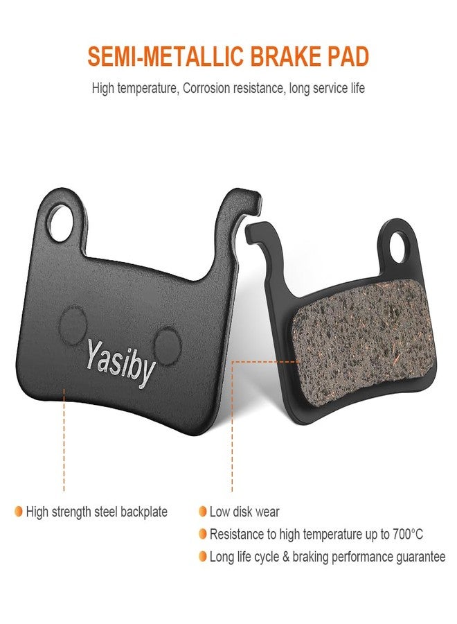 Yasiby Bike Brake Pads, 4 Pairs Disc Brake Pads High-Performance with Installation Tools, Premium Semi-Metallic & Organic Resin Bicycle Brake Pads Mountain Bike for Shimano Deore XT SLX Hone Alfine Saint - Image 2