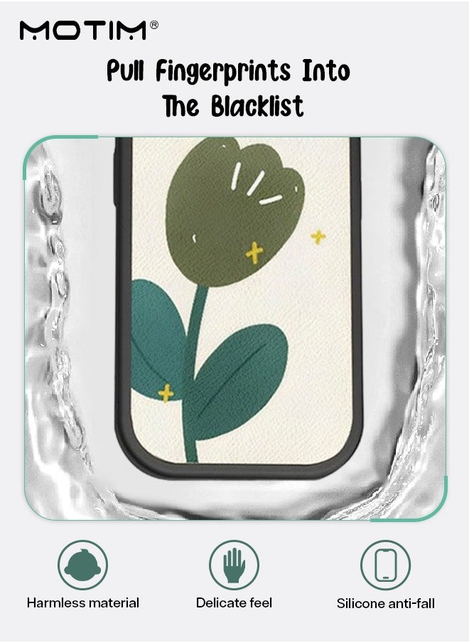 Motim Leather Tulip Flower Case for iPhone 14 Cute Floral Pattern Design Phone Case Shockproof Protective Soft Slim Cover for Girls Women  - Image 5