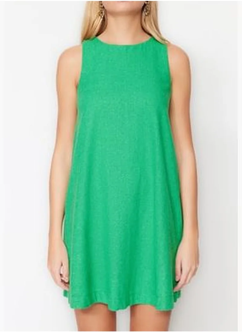 trendyol Green Wide Cut Mini Woven Sleeveless Dress TWOSS23EL01497