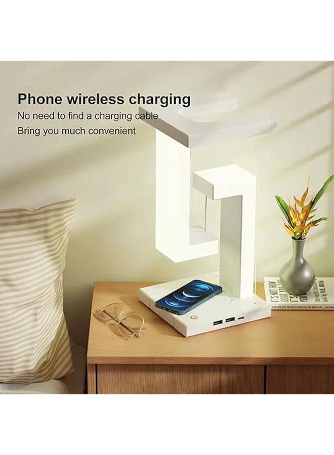 general Maglev Light, Unique Modern Floating LED Light with Wireless Phone Charger, 3 Adjustable Lights for Home Office Decoration - Image 2