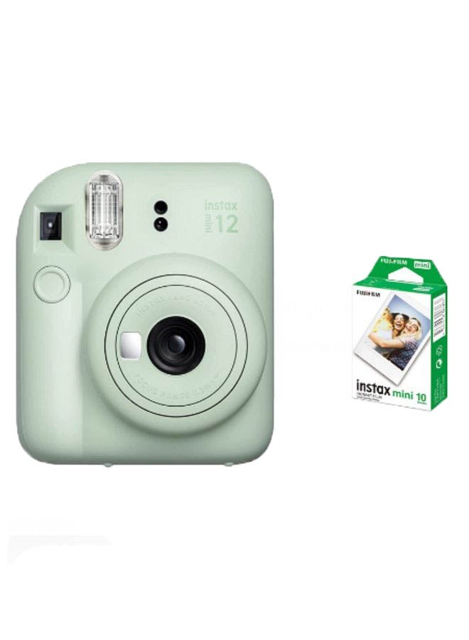 FUJIFILM Instax Mini 12 Instant Film Camera With Pack Of 10 Films Mint Green - Image 1
