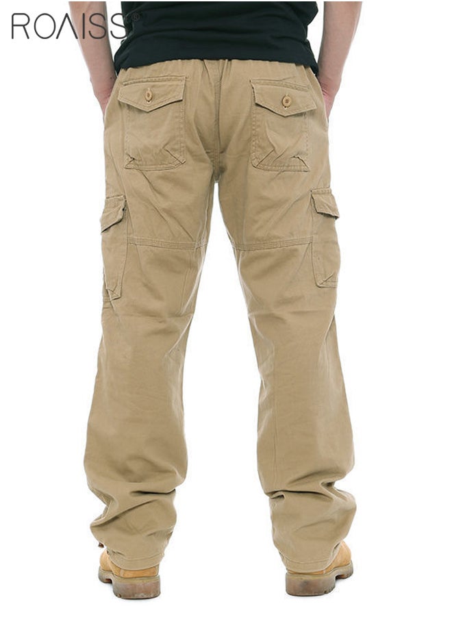 roaiss - Casual Work Pants for Men's Daily Commuting Wear Resistant Multi Pocket Straight Leg Pants - Image 1