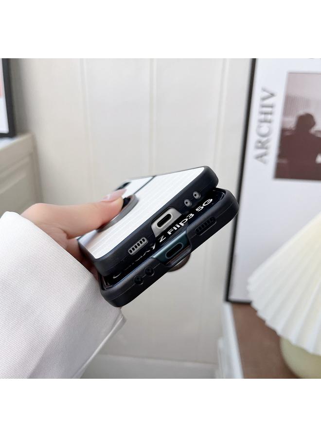 S-TOP Case For Samsung Galaxy Z Flip4 Crocodile Texture PU Phone Case With Ring - Image 4