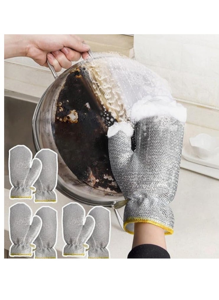 OASIS-TH 2 Pairs Multipurpose Wire Dishwashing Gloves - Miracle Cleaning Cloth in Glove Shape, Non-Scratch Steel Wire Rags for Dishes, Kitchen Cooktops, Counters, Sinks, Pots, Pans - Reusable Cleaning Gloves  - Image 1