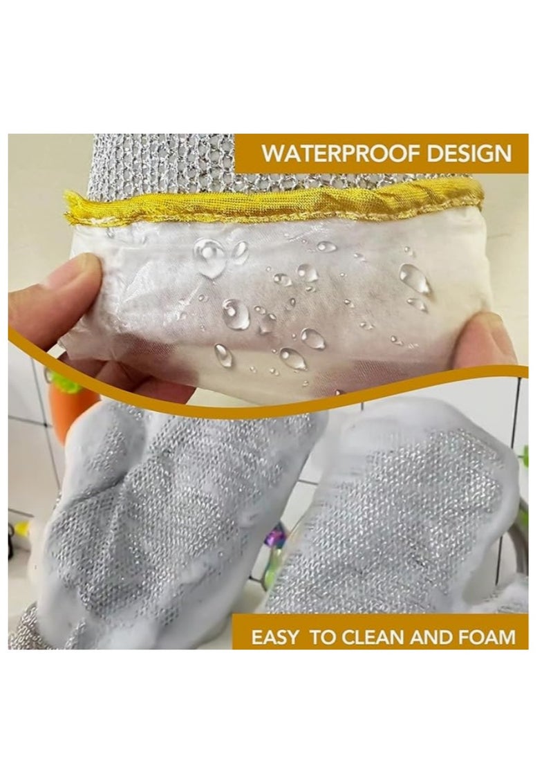 OASIS-TH 2 Pairs Multipurpose Wire Dishwashing Gloves - Miracle Cleaning Cloth in Glove Shape, Non-Scratch Steel Wire Rags for Dishes, Kitchen Cooktops, Counters, Sinks, Pots, Pans - Reusable Cleaning Gloves  - Image 4