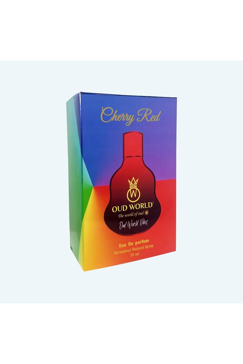 OUD WORLD Vibe Collection Cherry Red Luxury Niche Perfume | Long-Lasting Fruity Floral & Woody Fragrance | Unisex Scent with Premium Notes | Arabian Oud Inspired Elegance Perfume 50ml - Image 2