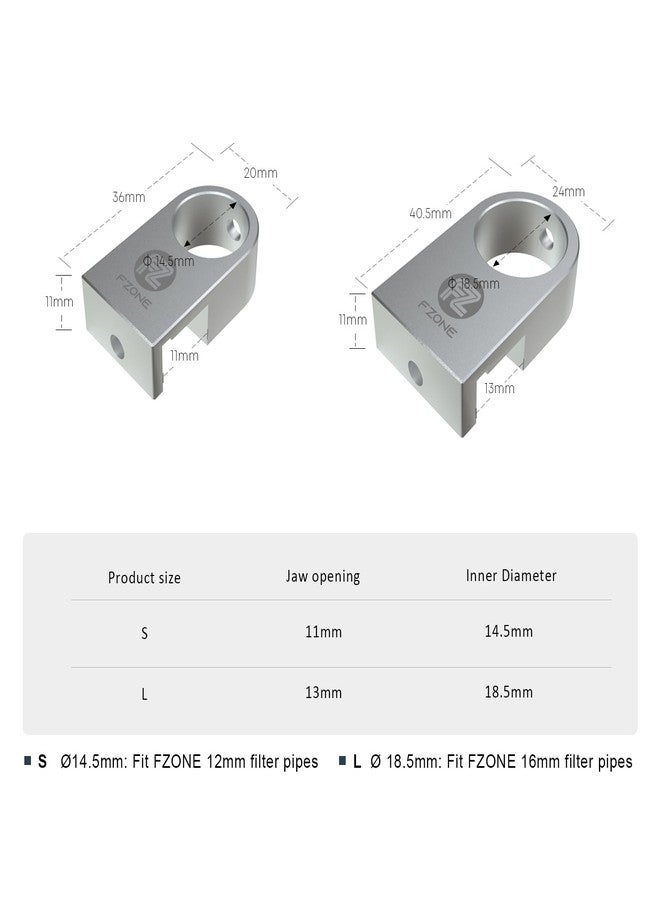 FZONE Mini Aquarium Fixing Clamp, Aluminum Alloy Holder for Rimless Aquariums Fasten Water Pipes with Anti-Overflow Card Slot for Fish Tank Inlet and Outlet Pipes - Image 2