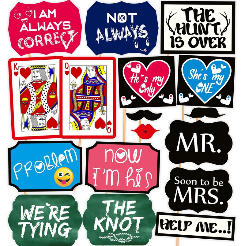 Syga paper; hard wood Party Props, Multicolour, 17 pieces - Image 1