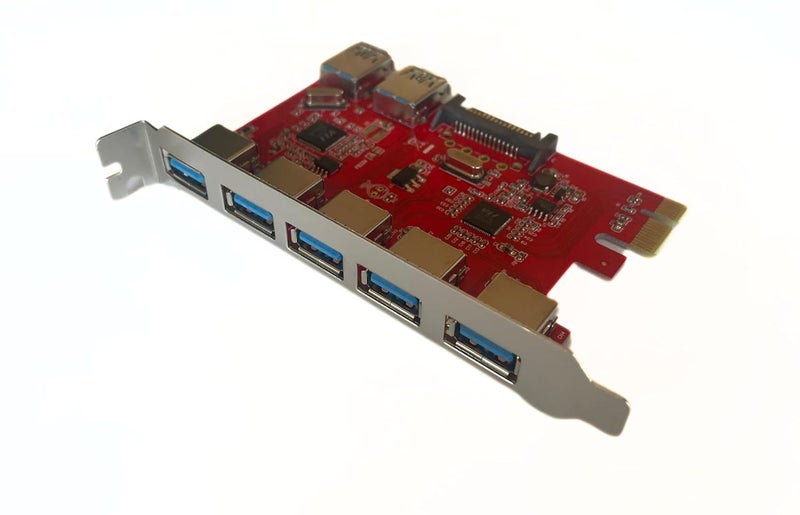 PCI Express Card 7 Port USB 3.0 with 15 Pin Sata Power Connector up to 5 Gbps Speed PCIe Card - Image 2