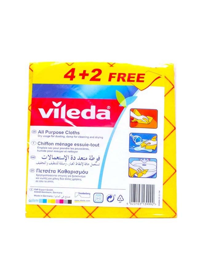 Vileda Allpurpose Cloth 4+2 Piece 