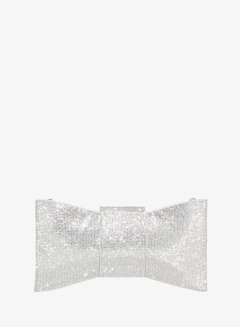 Ginger Diamante Bow Clutch Bag