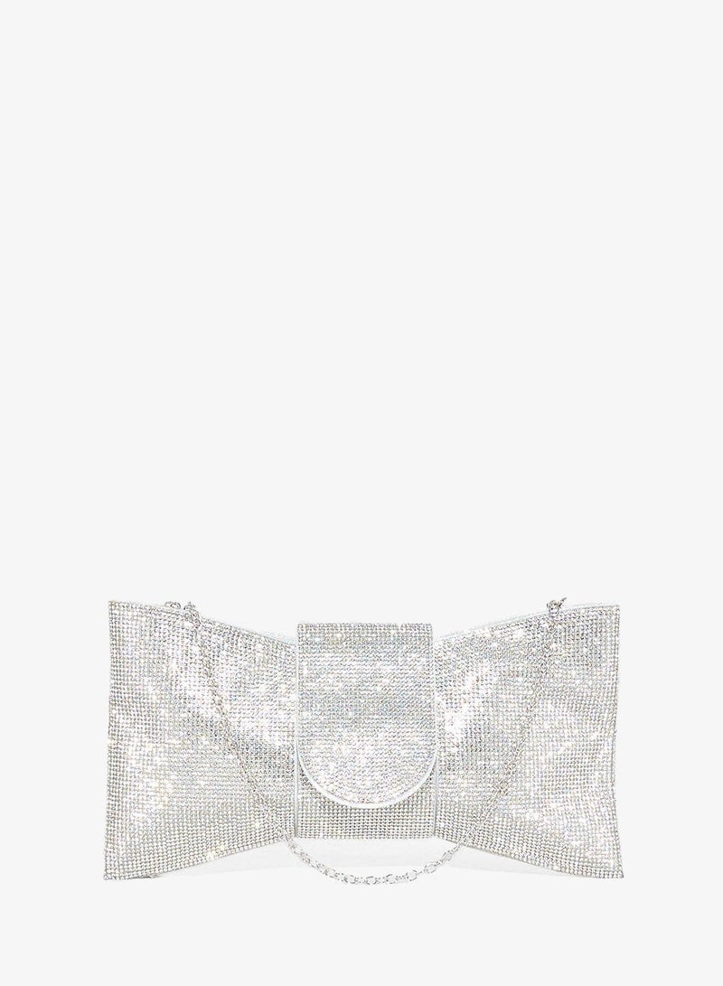 Ginger Diamante Bow Clutch Bag - Image 1