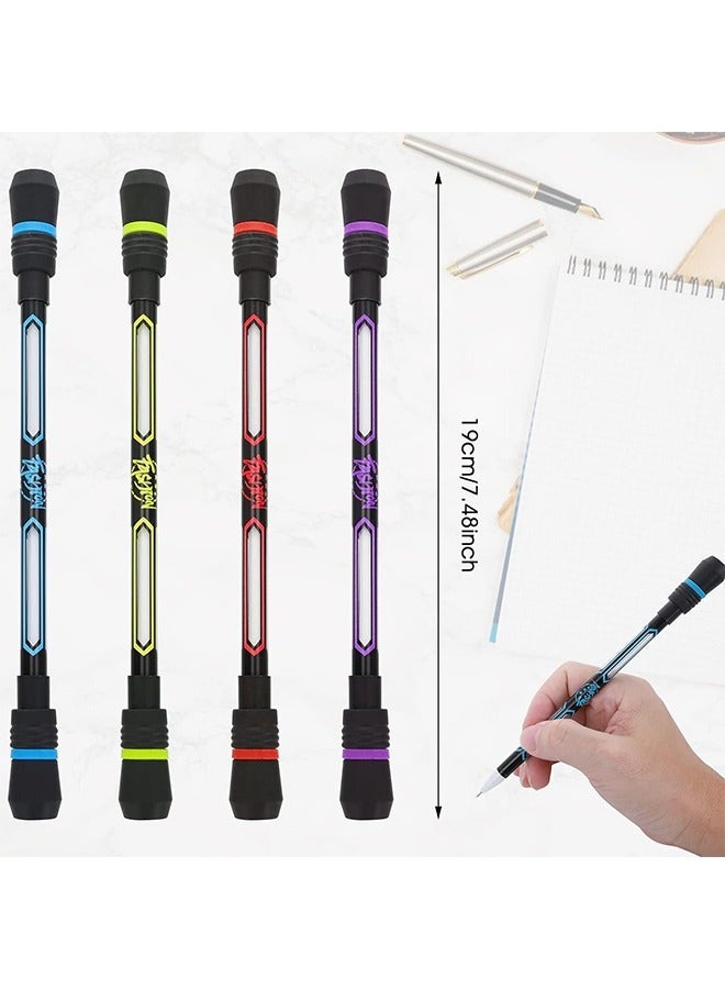 Generic 4 Pcs Finger Rolling Spinning Pen Rotating Pen, Weighted Rolling Finger Rotating Ballpoint Pen, Anti Slip Coating Gaming Spinning Pen for Student Entertainment Pressure Relief Adaptable (Colorful)  - Image 2