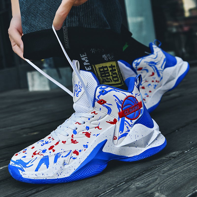 A Generation Of High-Top Basketball Shoes Men'S Shoes Cement Boots Mesh Leather Junior High School Sports Shoes Actual Combat Shoes - Image 3