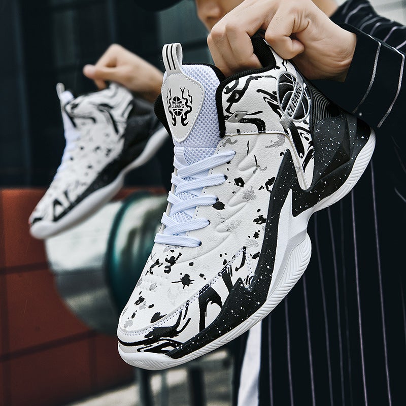 A Generation Of High-Top Basketball Shoes Men'S Shoes Cement Boots Mesh Leather Junior High School Sports Shoes Actual Combat Shoes - Image 5