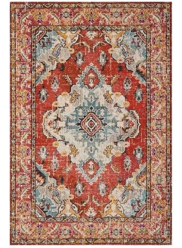 80*160cm Vintage Persian Style Non-Slip Soft and Washable Rug for Living Room and Bedroom - Easy to Clean and Stain-Resistant - Image 1