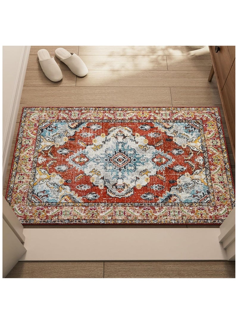 80*160cm Vintage Persian Style Non-Slip Soft and Washable Rug for Living Room and Bedroom - Easy to Clean and Stain-Resistant - Image 4