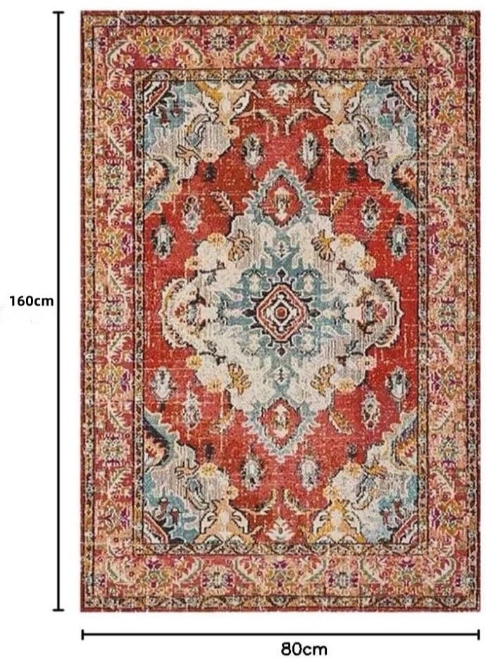 80*160cm Vintage Persian Style Non-Slip Soft and Washable Rug for Living Room and Bedroom - Easy to Clean and Stain-Resistant - Image 5