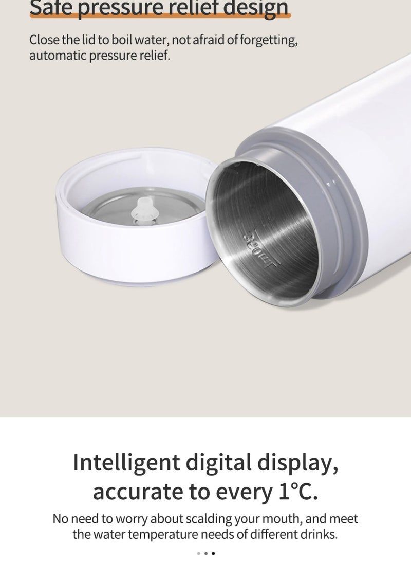 SYOSI غلاية كهربائية للسفر صغيرة - غلاية محمولة للسفر - غلاية/صانعة/مدفئة/سخان مياه ساخنة صغيرة الحجم لعمل كوب واحد/ترمس لغلي الماء فردي/شخصي، أبيض - Image 4