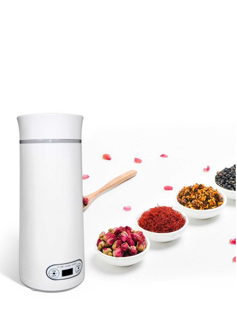 SYOSI غلاية كهربائية للسفر صغيرة - غلاية محمولة للسفر - غلاية/صانعة/مدفئة/سخان مياه ساخنة صغيرة الحجم لعمل كوب واحد/ترمس لغلي الماء فردي/شخصي، أبيض - Image 1