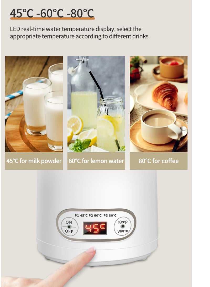 SYOSI غلاية كهربائية للسفر صغيرة - غلاية محمولة للسفر - غلاية/صانعة/مدفئة/سخان مياه ساخنة صغيرة الحجم لعمل كوب واحد/ترمس لغلي الماء فردي/شخصي، أبيض - Image 5